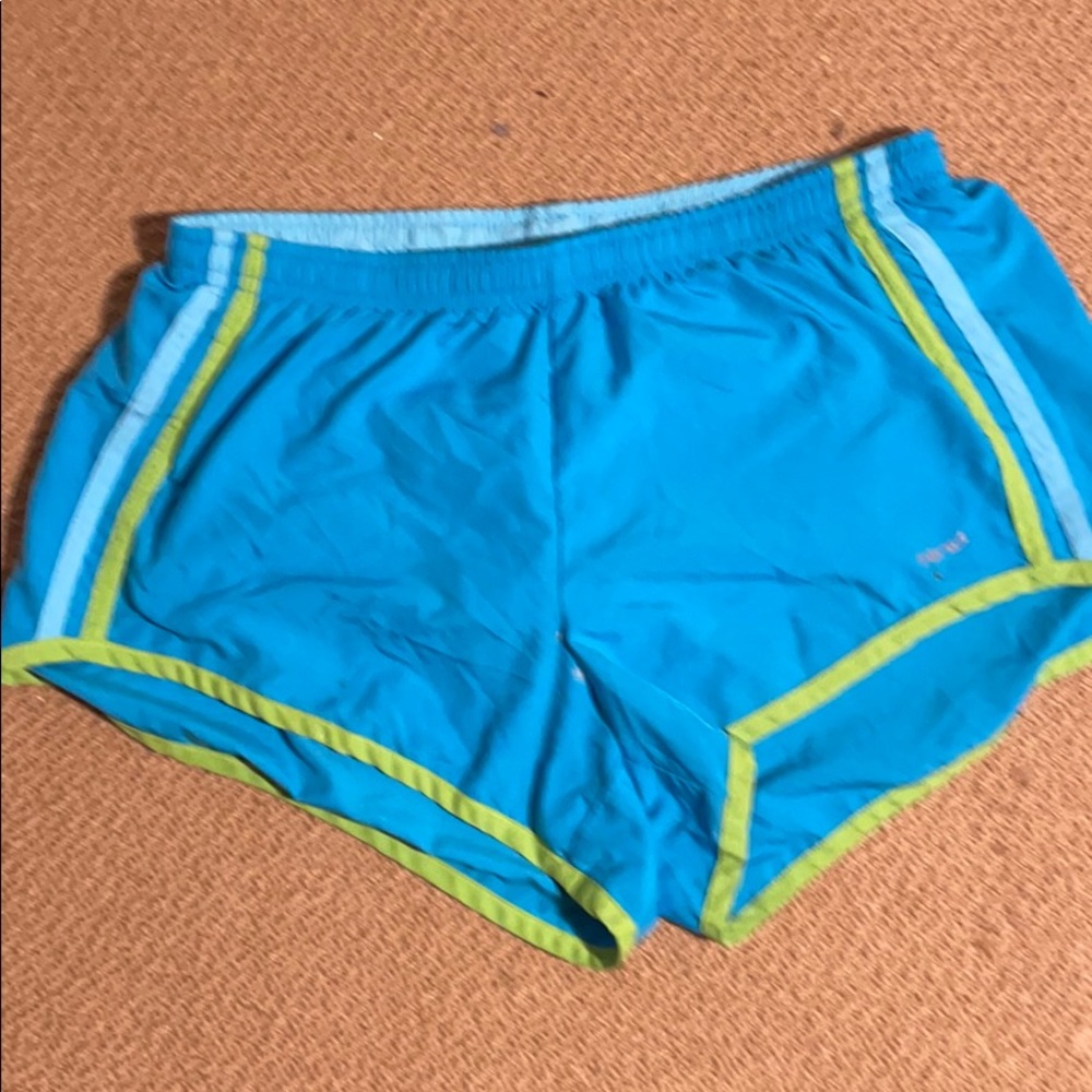 Blue running shorts